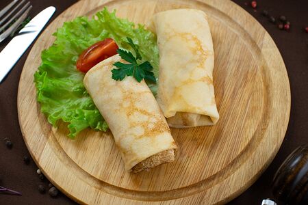 Блинчики с мясной начинкой