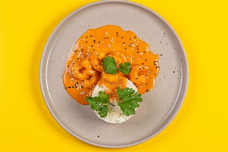 Креветка кимчи с рисом