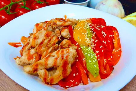 Филе судака с овощами в кисло-сладком соусе