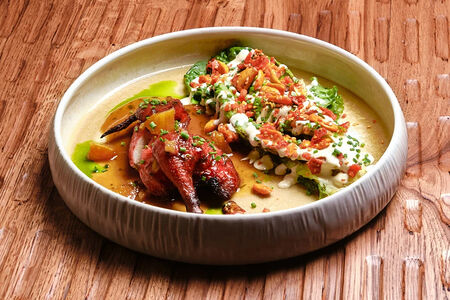 Пекинский цыплёнок, романо гриль, соус терияки апельсин