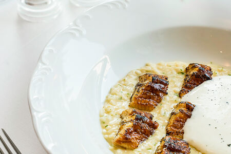 Ризотто с копченым угрем