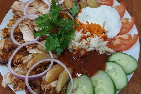 Шаверма на тарелке