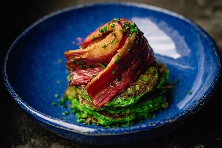 Оладьи из кабачков с пастрами