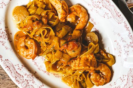 Тальятелле с морепродуктами