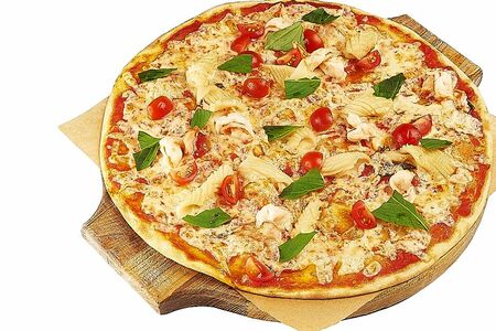 Пицца с креветками и кальмарами