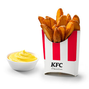 Стандартные картофель по-деревенски с соусом