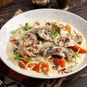 Томленая говядина с овощами