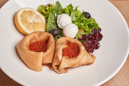 Блины с красной икрой