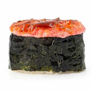 Запеченный гункан с креветкой тигровой