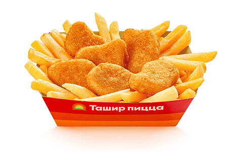 Снэк бокс с наггетсами и картофелем фри
