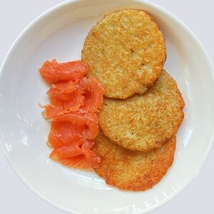 Драники с лососем