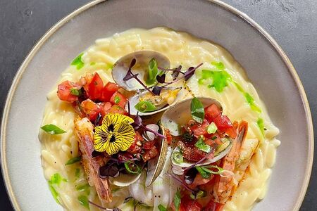 Паста орзо с морепродуктами