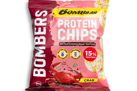 Чипсы Bombar протеиновые цельнозерновые Краб