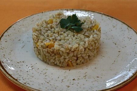 Каша перловая с печёной тыквой