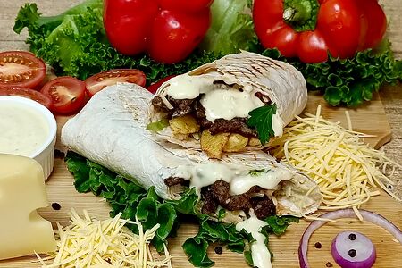 Супер-сырная шаурма с говядиной