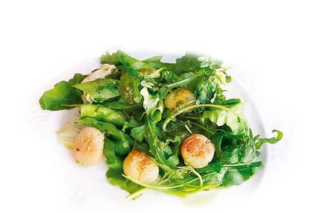 Гребешки с соусом песто