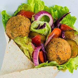 Веган донер в лаваше с фалафелем