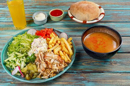 Комбо 12 Шаурма на тарелке