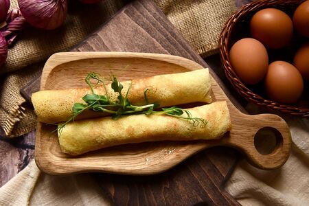 Блины с ветчиной и сыром