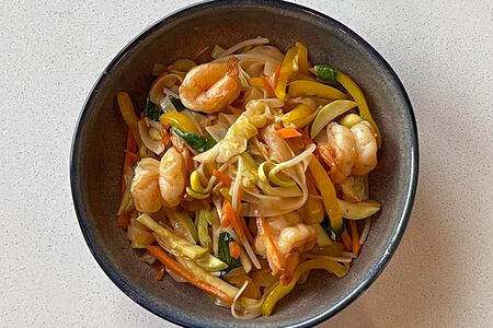 Рисовая лапша с креветками