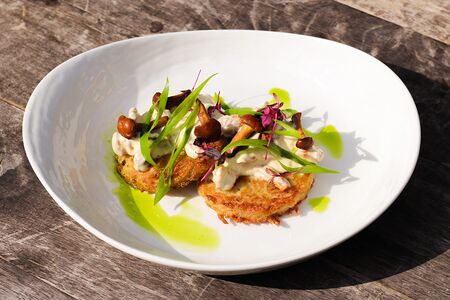 Драник с жюльеном из лисичек