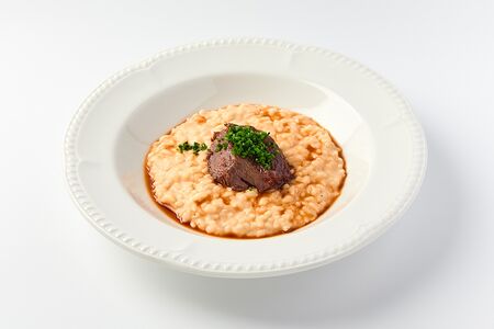 Ризотто с телячьими щёчками