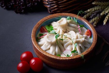 Хинкали с курицей и грибами