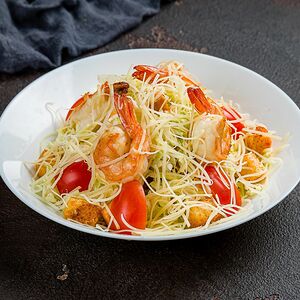 Салат Цезарь с креветками