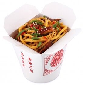 Вок с копченым угрем в сливочном соусе