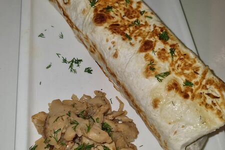 Шаверма в лаваше с грибами