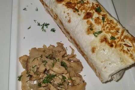 Шаверма в лаваше с грибами