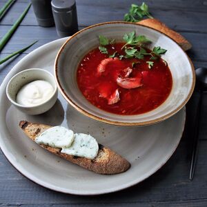 Борщ с ростбифом из телятины