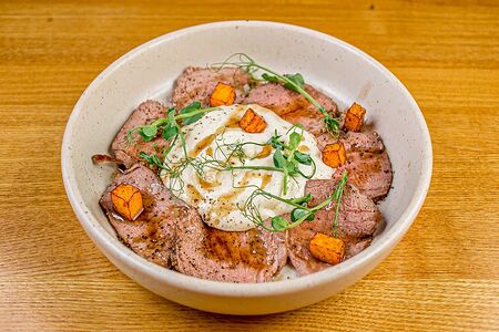 Ростбиф с муссом из тыквы