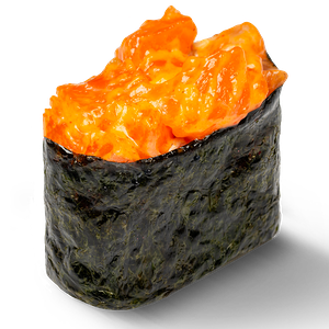 Гункан с лососем (острый)