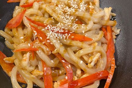 Удон с креветками