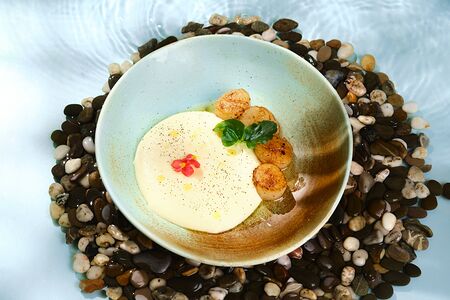Морской гребешок с картофельным кремом
