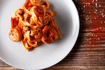 Феттучине с морепродуктами