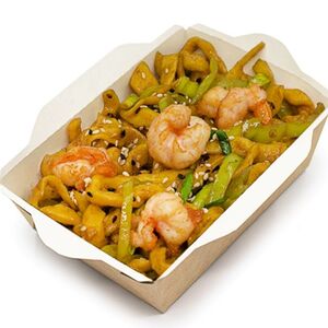 Домашняя лапша с тигровыми креветками