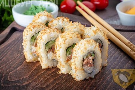 Бонито с жареным лососем