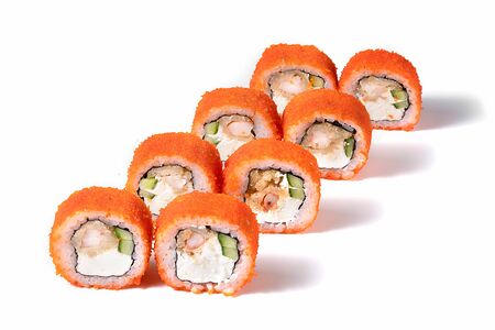 Калифорния с тигровыми креветками в темпуре