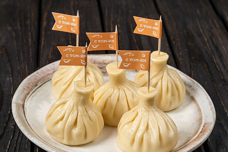 Хинкали Том Ям с креветкой