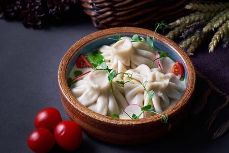 Хинкали с курицей и грибами