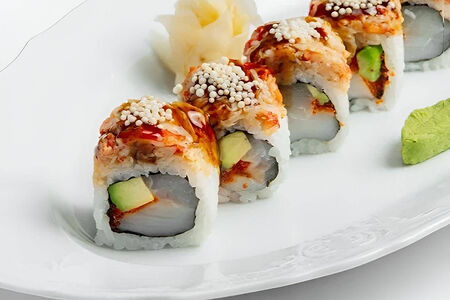 Камчатский краб, сибас, гребешок