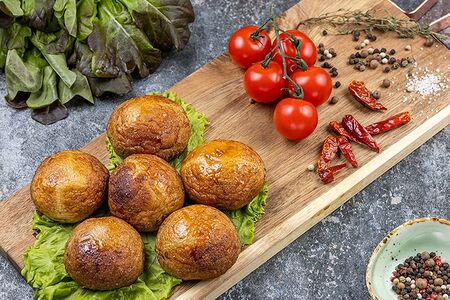 Запечённые грибы на мангале