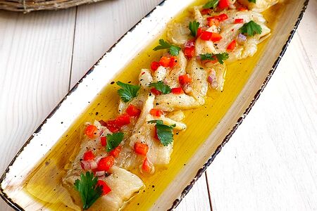 Севиче из палтуса в лаймовом соусе