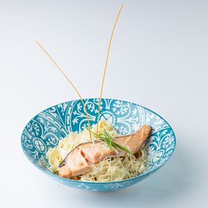 Феттуччине с лососем