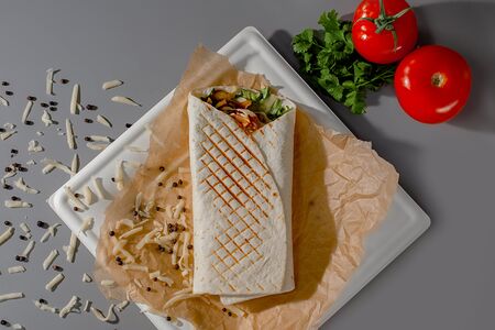 Шаверма с котлетой из говядины