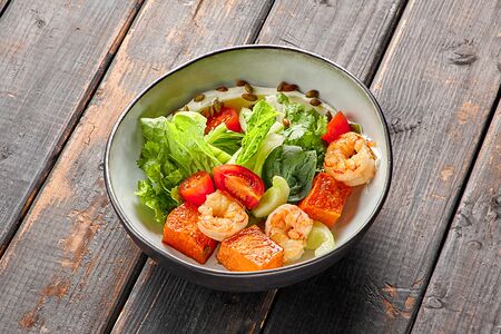 С креветками и печеной тыквой