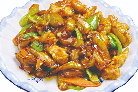 1044. Мясо в крахмале с баклажанами