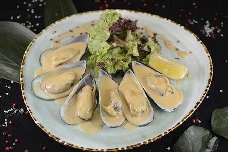 Мидии в сливочно-азиатском соусе